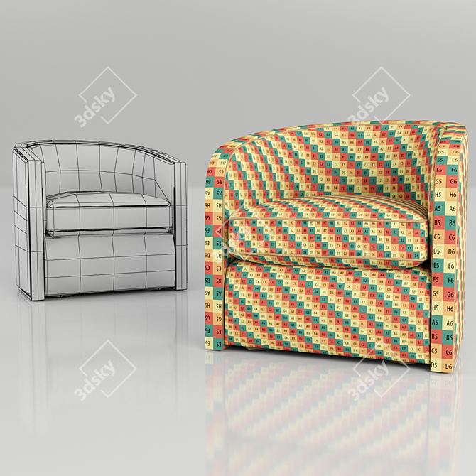 Luxury Savoy Tub Chair: Handcrafted British Design 3D model image 3