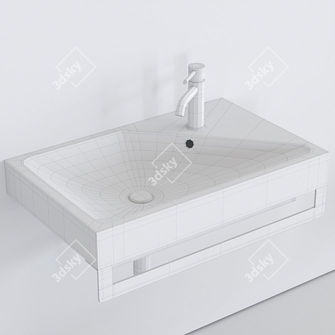 Cielo Smile Blink: Stylish Wall-Mounted Wash Basin 3D model image 3