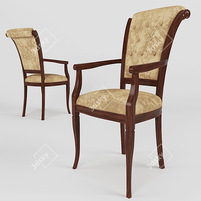 Elegant Parisian Chair 3D model image 1