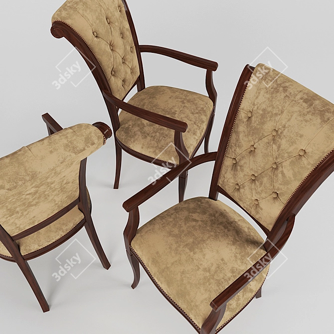 Elegant Parisian Chair 3D model image 2