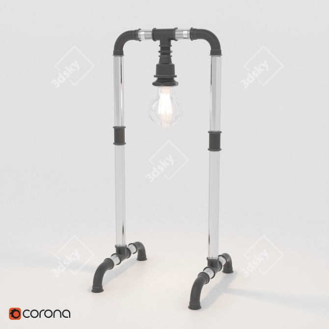 Vintage Steampunk Desk Lamp 3D model image 1