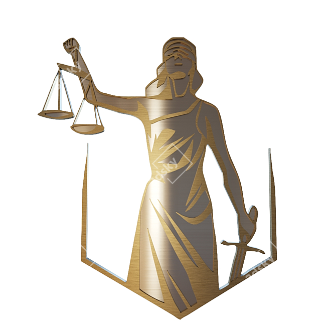 Justice's Guardian Statue 3D model image 1