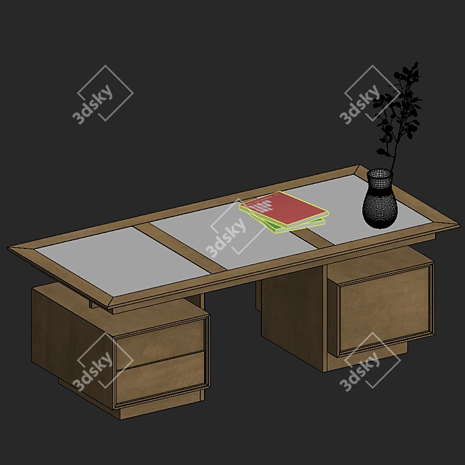 Direttorio-inspired Morelato President Writing Desk 3D model image 3