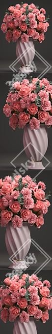 Pretty in Pink Bouquet 3D model image 3