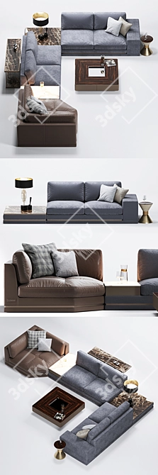 Longhi Sofa SONEN W 574: Italian Elegance 3D model image 2