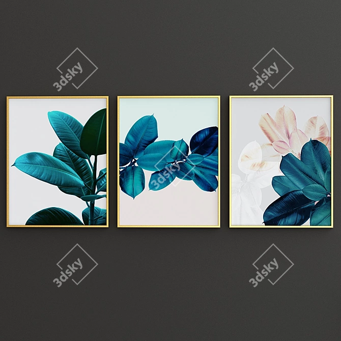 Leafy Collection: Botanical Wall Art 3D model image 3