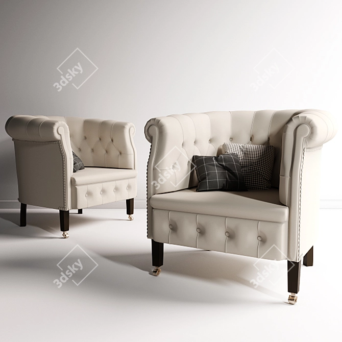 Elegant Poltrona Frau Fumoir Chair 3D model image 1