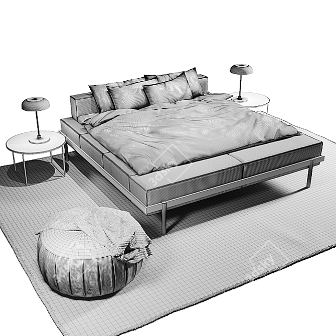 Sleek and Stylish DS-1121 Bed 3D model image 3