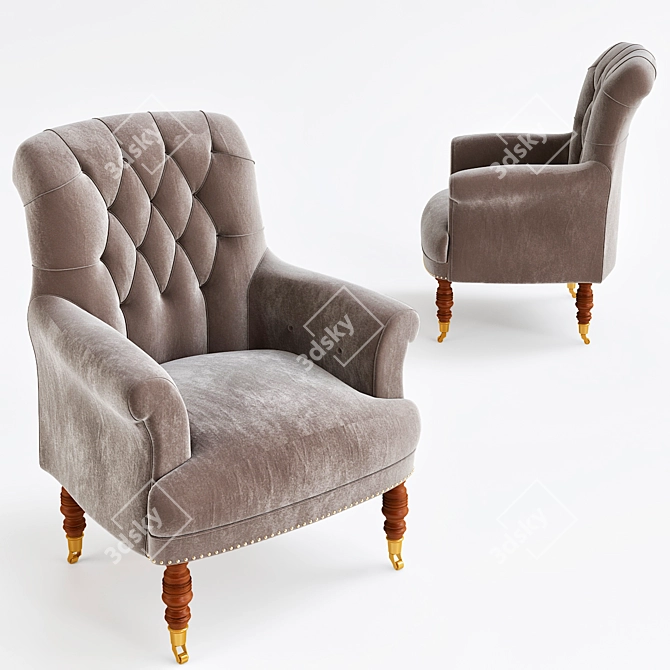 Elegant Barrington Chair - Timeless Comfort 3D model image 1