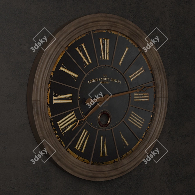 Title: London Rail Clock: Timeless Restoration 3D model image 2