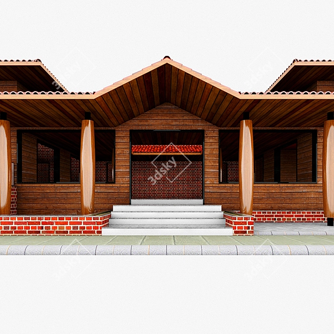 Rustic Brick Cafe 3D model image 3