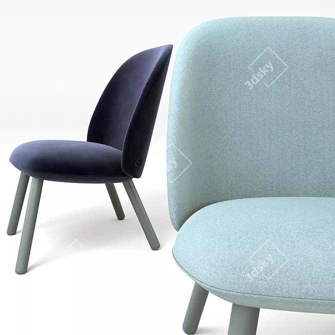 ACE Lounge Chair: Sleek and Stylish Comfort 3D model image 2