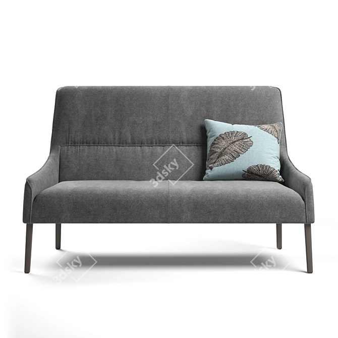 Ligne Roset Modern Trio: Long Island Sofa, Cupidon Table, Pascal Mourgue Floor Lamp 3D model image 2