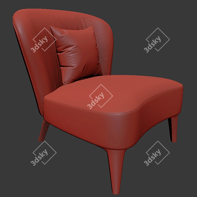 Sophisticated Minotti Aston Armchair: Perfect Parquet Addition! 3D model image 2