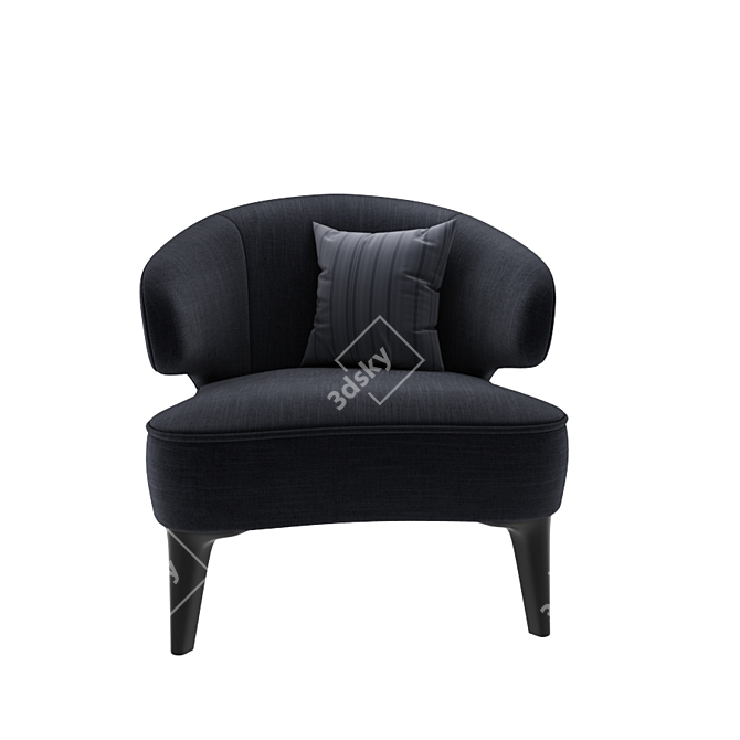 Elegant Minotti Aston Armchair Set 3D model image 2