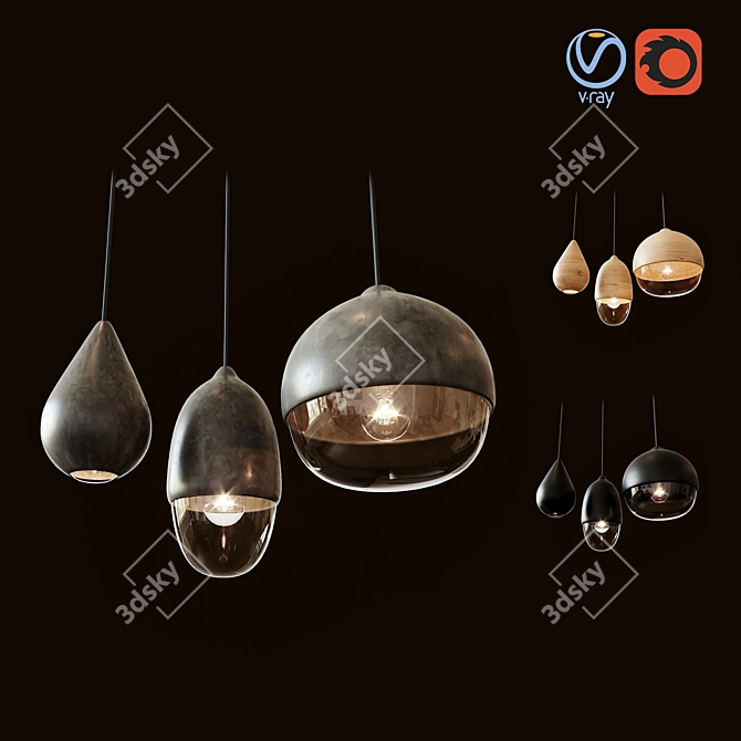 Thero Lamps: Stylish Lighting Options 3D model image 1