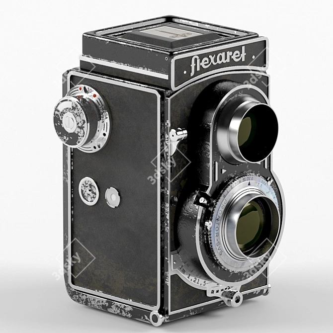 Vintage Flexaret Camera: Authentic Retro Charm 3D model image 1