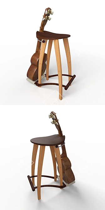 Decormonk Guitar Stool: Modern Design for Ultimate Play 3D model image 2