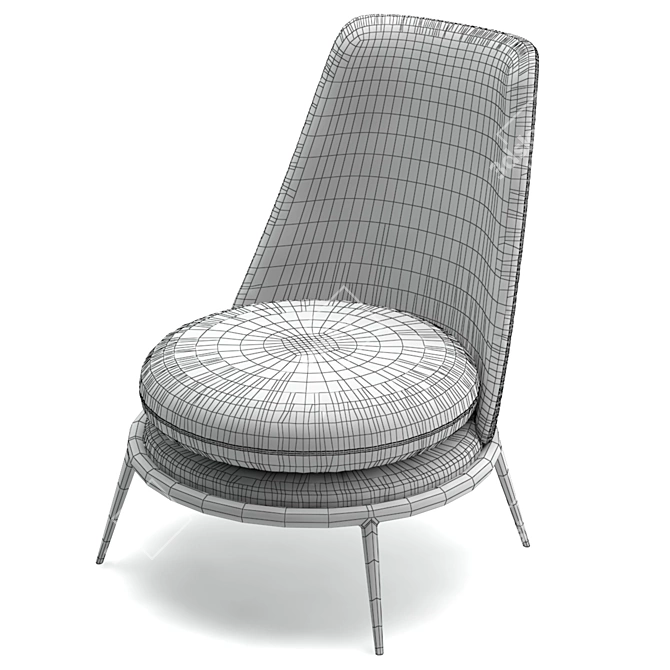 Aurora Cantori Classic: Elegant & Compact Chair 3D model image 3