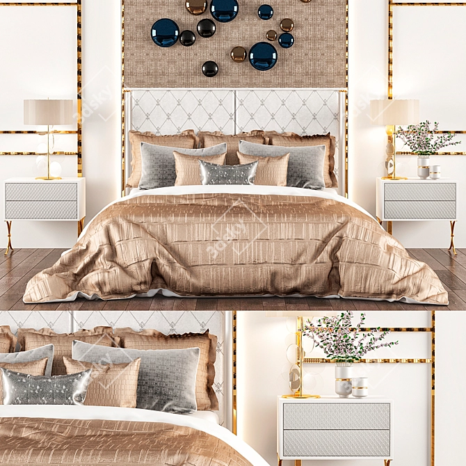 Fendi Montgomery Bed: Luxury and Elegance Combined 3D model image 1