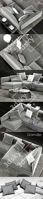 Luxury Minotti Granville Sofa 3: Modern Design by Delcourt 3D model image 3