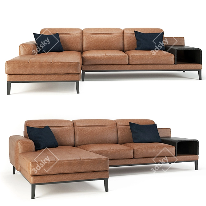 Cana Leather Sectional: Luxurious Comfort in Premium Vray Leather 3D model image 1