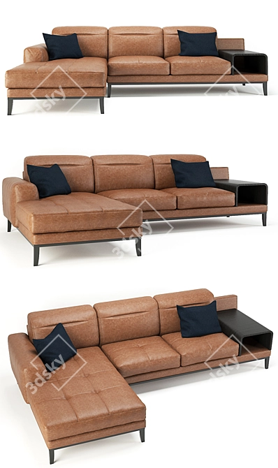 Cana Leather Sectional: Luxurious Comfort in Premium Vray Leather 3D model image 2