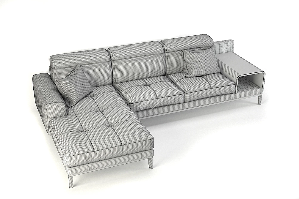 Cana Leather Sectional: Luxurious Comfort in Premium Vray Leather 3D model image 3