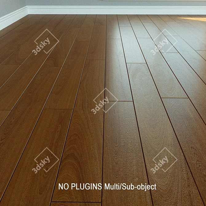 Title: Mahogany Crown Laminate - Natural Wood Flooring 3D model image 1