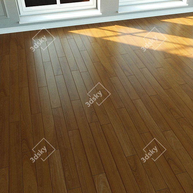 Title: Mahogany Crown Laminate - Natural Wood Flooring 3D model image 2