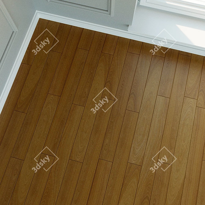 Title: Mahogany Crown Laminate - Natural Wood Flooring 3D model image 3