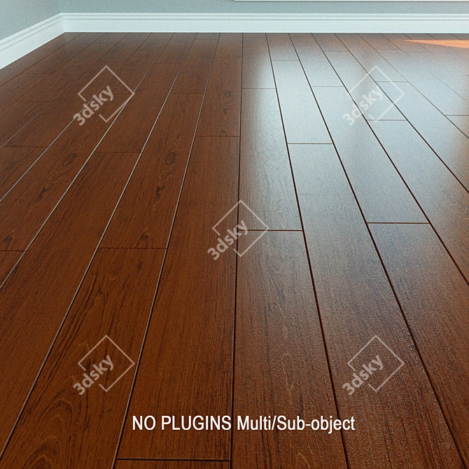 Natural Wood Laminate Flooring 3D model image 1