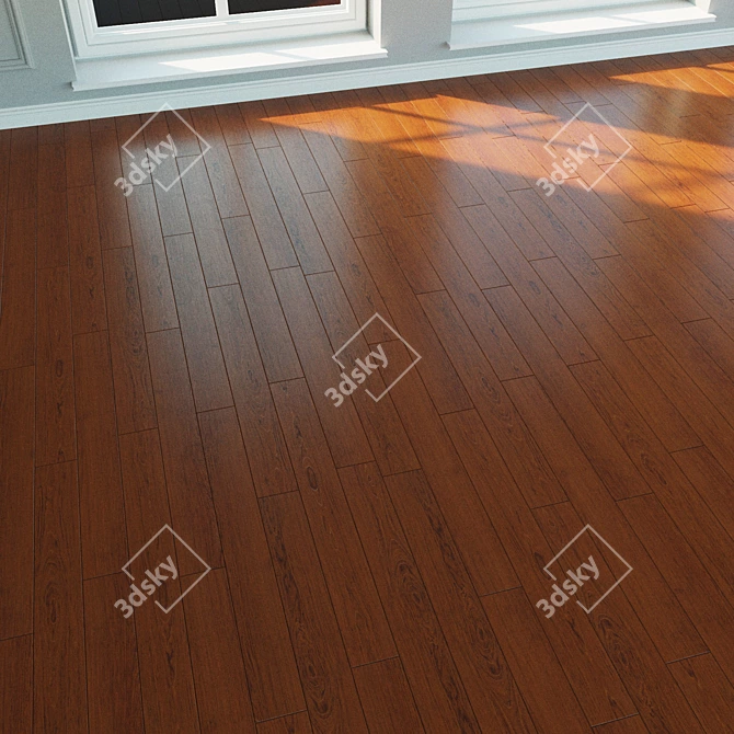 Natural Wood Laminate Flooring 3D model image 3