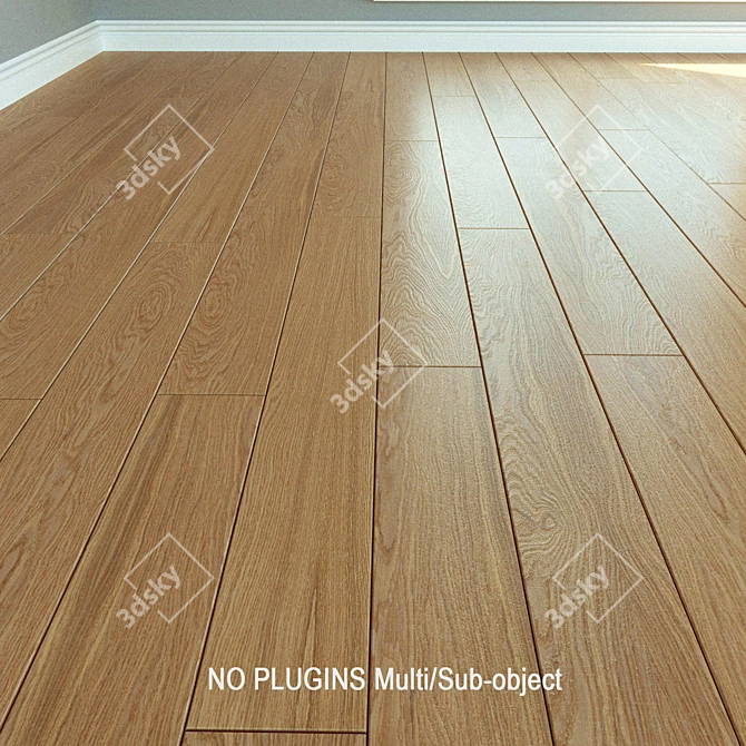 Natural Wood Laminate Flooring 3D model image 1