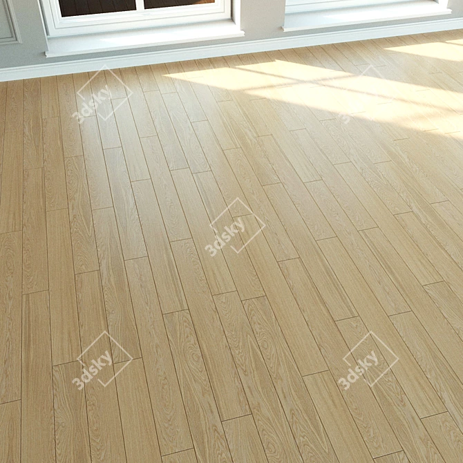 Natural Wood Laminate Flooring 3D model image 3