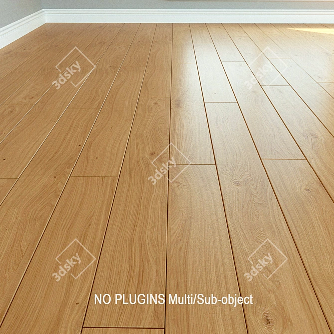 Natural Wood Laminate Flooring 3D model image 1