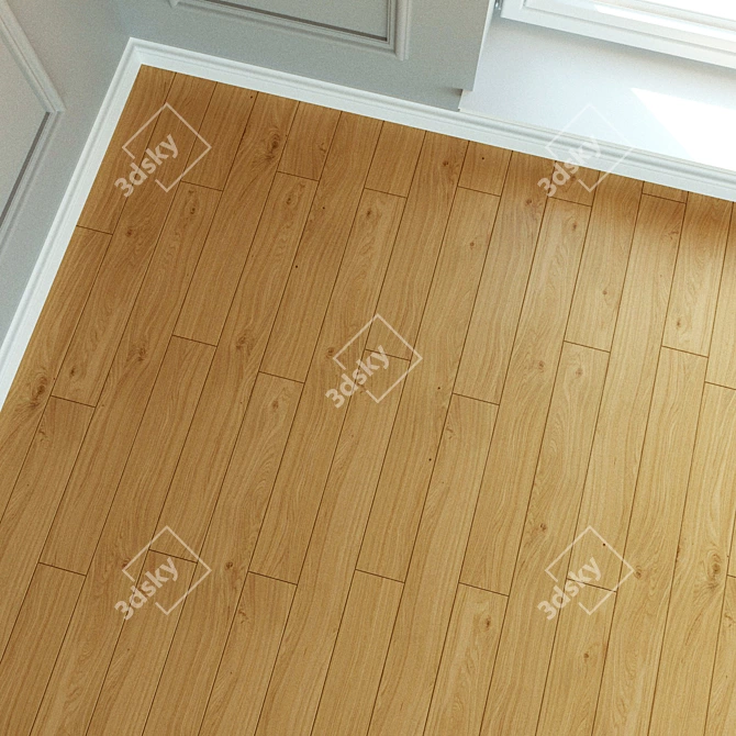 Natural Wood Laminate Flooring 3D model image 2