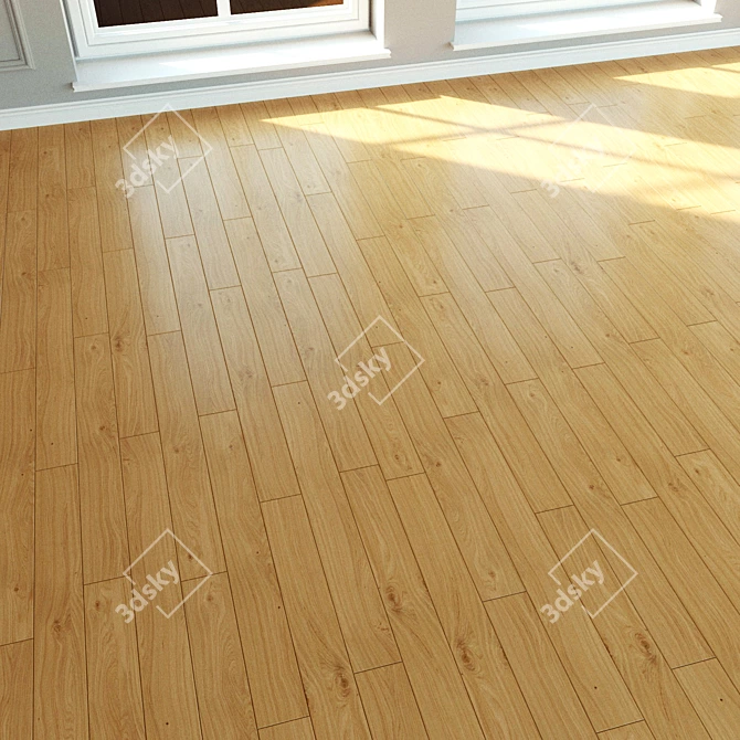 Natural Wood Laminate Flooring 3D model image 3