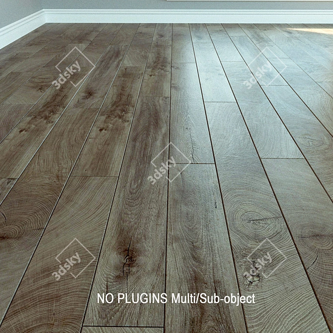 Natural Wood Laminate Flooring 3D model image 1