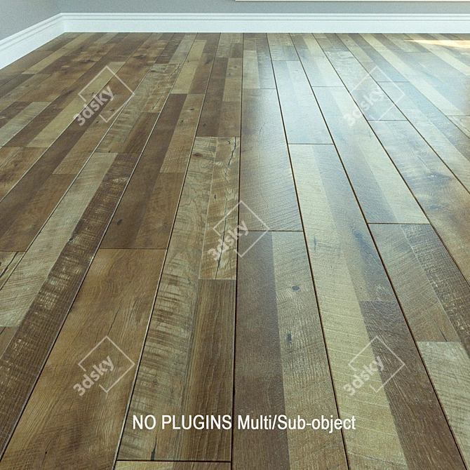 Title: Natural Oak Laminate Flooring 3D model image 1