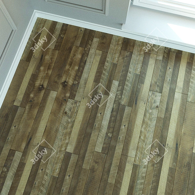 Title: Natural Oak Laminate Flooring 3D model image 2