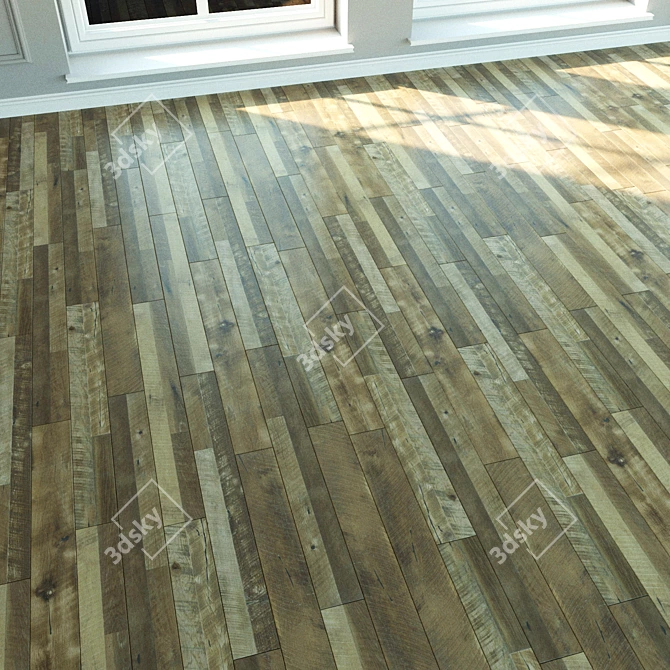 Title: Natural Oak Laminate Flooring 3D model image 3