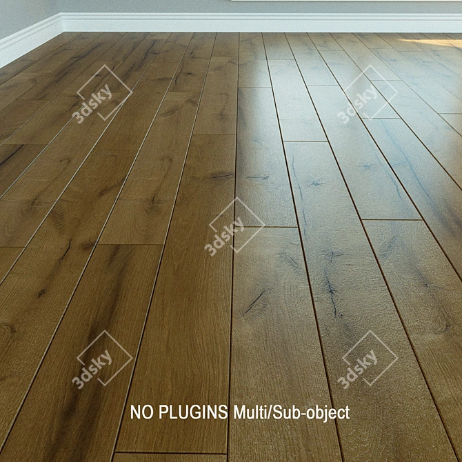 Natural Wood Laminate Flooring 3D model image 1