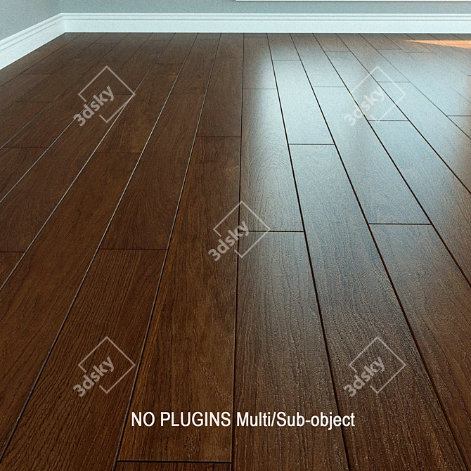 Natural Wood Laminate Flooring 3D model image 1