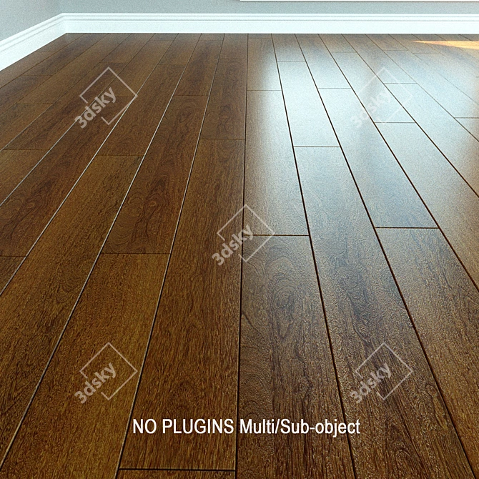 Title: Natural Wood Laminate Flooring 3D model image 1