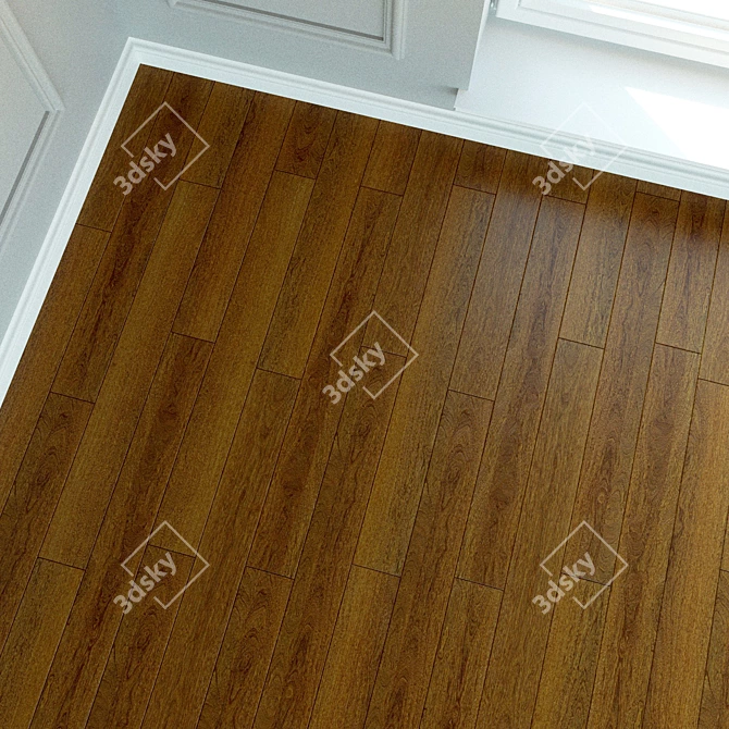 Title: Natural Wood Laminate Flooring 3D model image 2