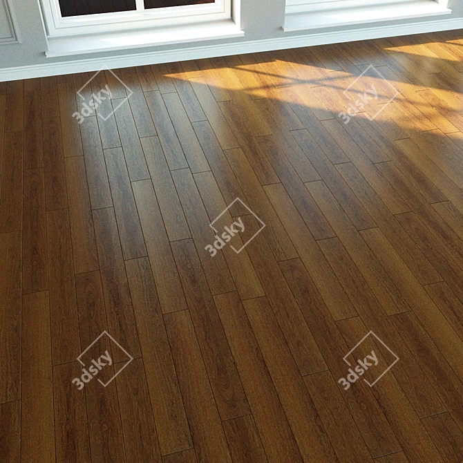 Title: Natural Wood Laminate Flooring 3D model image 3