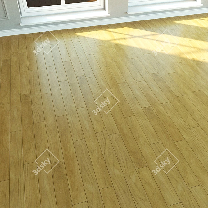 Title: Natural Teak Laminate Flooring 3D model image 3