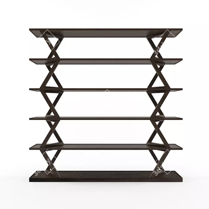 Modern Minimalist Cut Shelf 3D model image 1