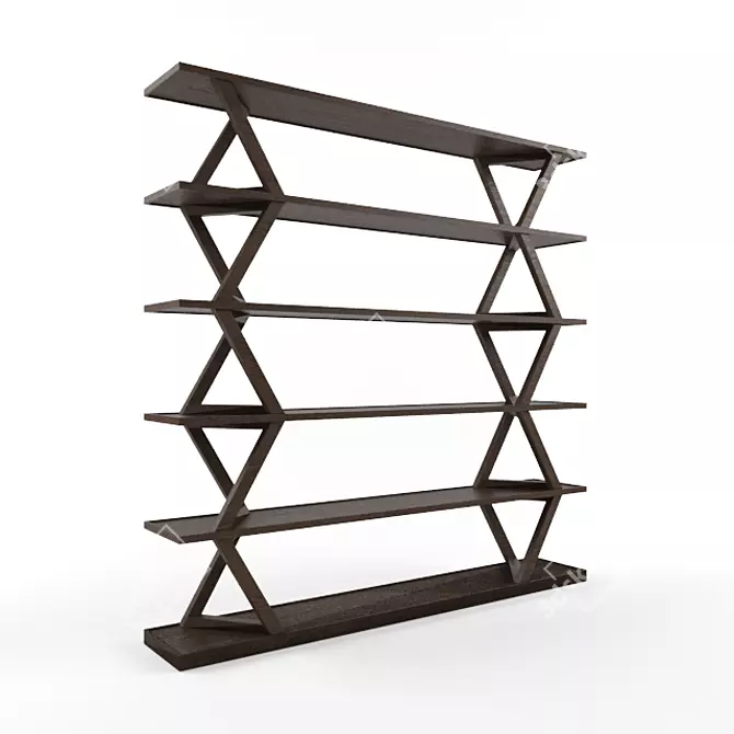 Modern Minimalist Cut Shelf 3D model image 2